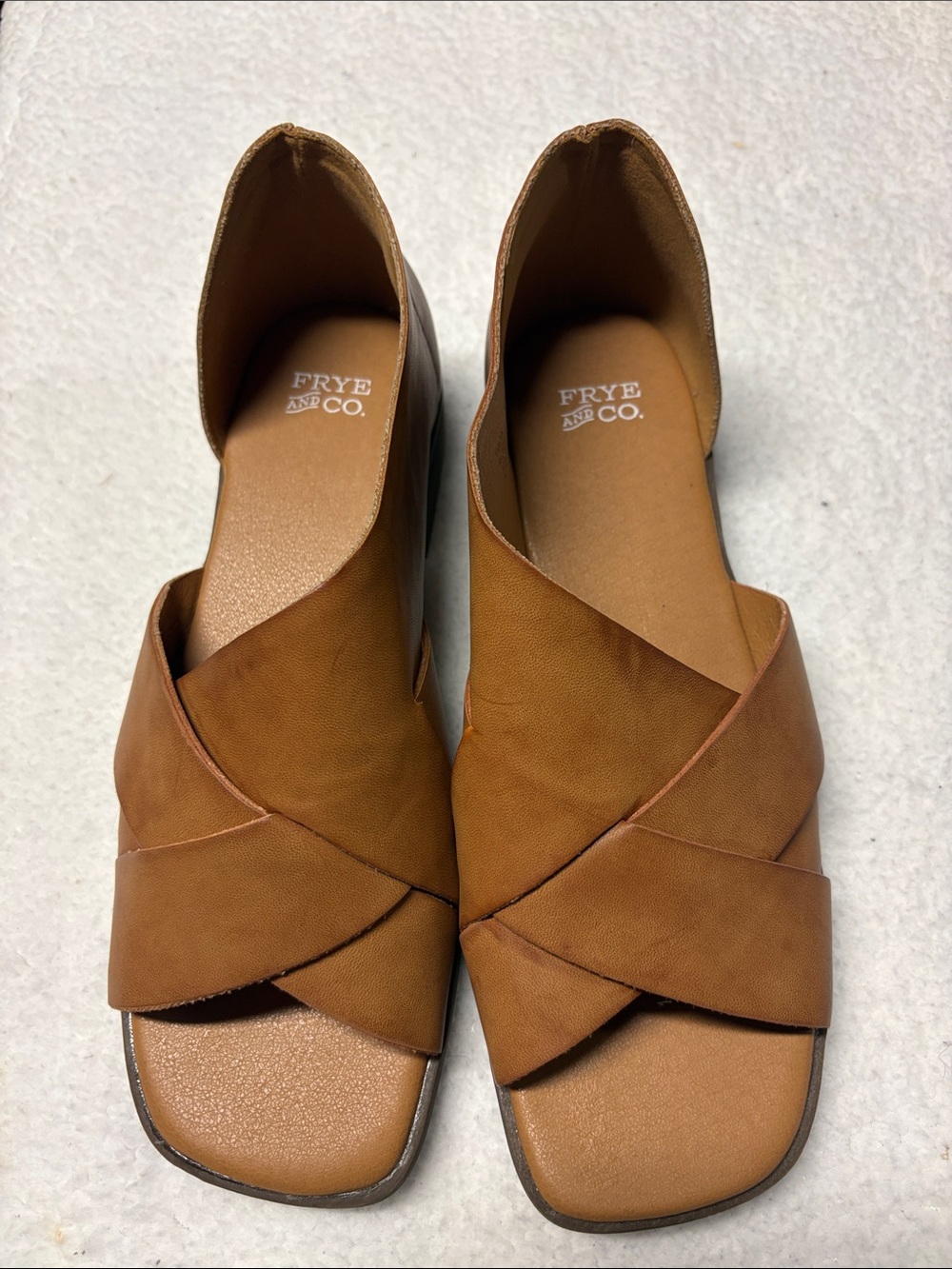 FRYE size 9 Women’s Tan Leather Slide Sandals - Picture 6 of 6